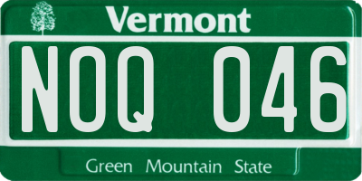 VT license plate NOQ046