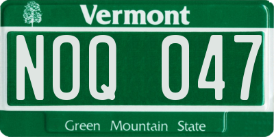 VT license plate NOQ047