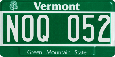 VT license plate NOQ052