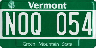 VT license plate NOQ054