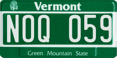 VT license plate NOQ059