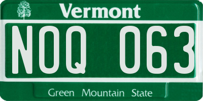 VT license plate NOQ063