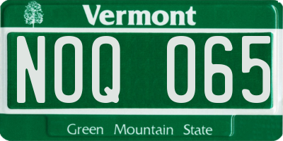 VT license plate NOQ065