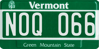 VT license plate NOQ066