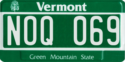 VT license plate NOQ069