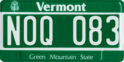 VT license plate NOQ083
