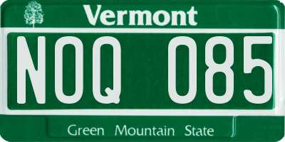 VT license plate NOQ085