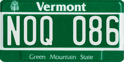VT license plate NOQ086