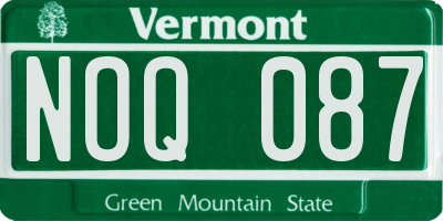 VT license plate NOQ087