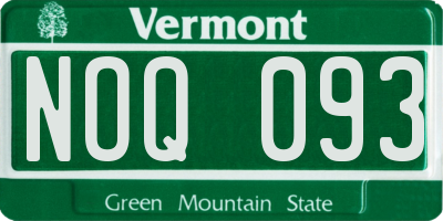 VT license plate NOQ093