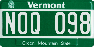 VT license plate NOQ098