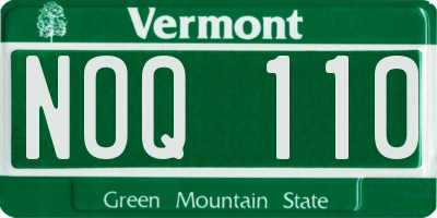 VT license plate NOQ110