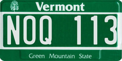 VT license plate NOQ113