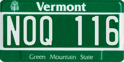VT license plate NOQ116