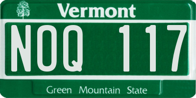 VT license plate NOQ117