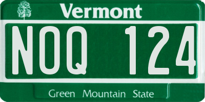 VT license plate NOQ124