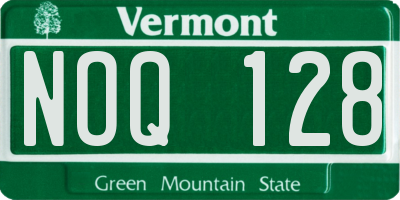 VT license plate NOQ128