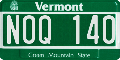 VT license plate NOQ140
