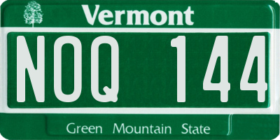 VT license plate NOQ144