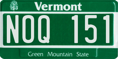 VT license plate NOQ151