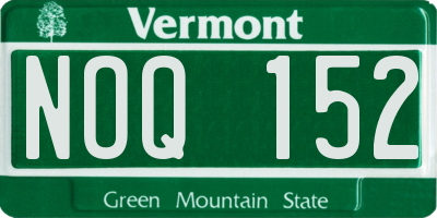 VT license plate NOQ152