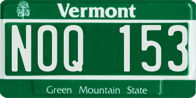 VT license plate NOQ153