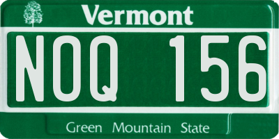 VT license plate NOQ156