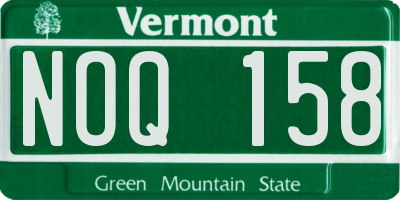 VT license plate NOQ158