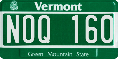 VT license plate NOQ160