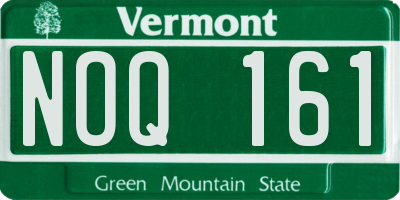 VT license plate NOQ161