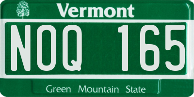 VT license plate NOQ165