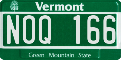 VT license plate NOQ166