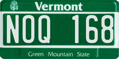 VT license plate NOQ168