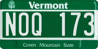 VT license plate NOQ173
