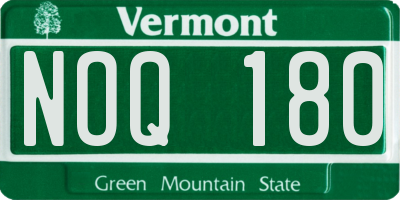 VT license plate NOQ180