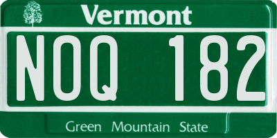 VT license plate NOQ182