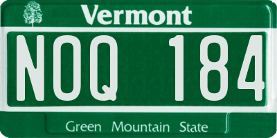 VT license plate NOQ184