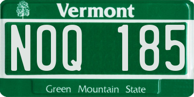 VT license plate NOQ185