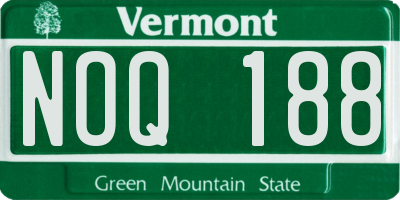 VT license plate NOQ188