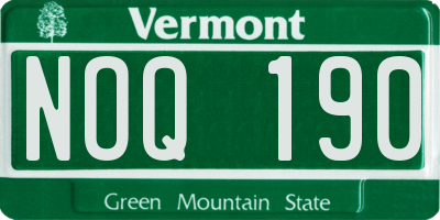 VT license plate NOQ190