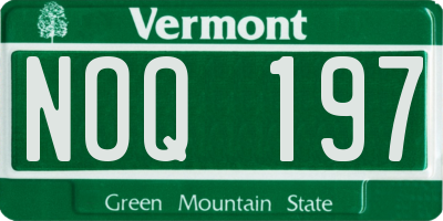 VT license plate NOQ197