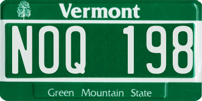 VT license plate NOQ198