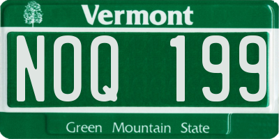 VT license plate NOQ199