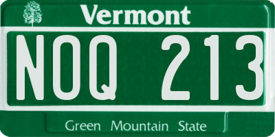 VT license plate NOQ213