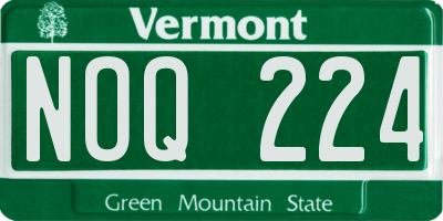 VT license plate NOQ224