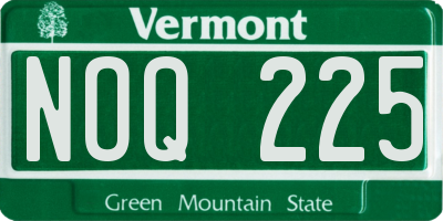 VT license plate NOQ225