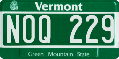 VT license plate NOQ229