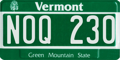 VT license plate NOQ230
