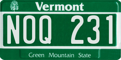 VT license plate NOQ231