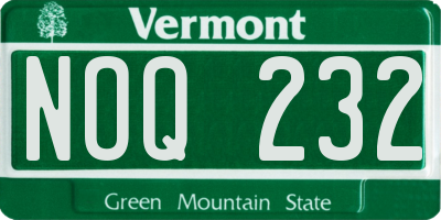 VT license plate NOQ232